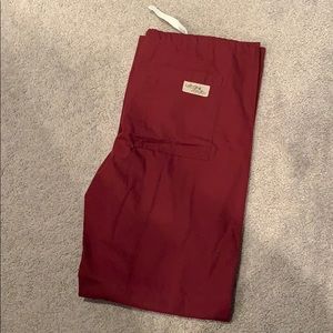 Urbane maroon size XS scrub pants